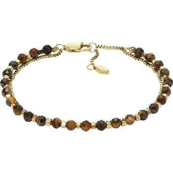 Módní doplněk Fossil Překrásný pozlacený dvojitý náramek s korálky JF04683710 + 2 měsíce na vrácení zboží