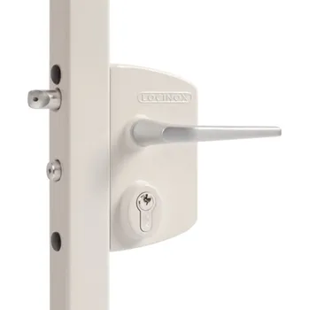 Příslušenství pro plot Průmyslový zámek LOCINOX LAKQ U2 | pro hranatý profil 40-60 mm | bílá RAL 9010