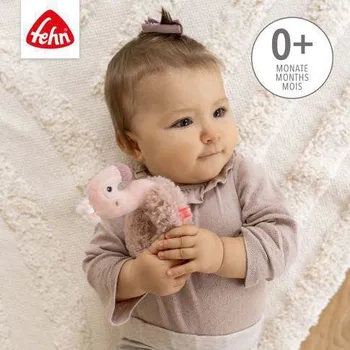 BABY FEHN Měkký kroužek plameňák, Pink Baby Fehn