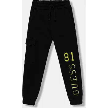 Chlapecké kalhoty Dětské bavlněné tepláky Guess L5YQ13.KAD74.9BYA černá 99X, vel. 166-175