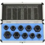 Hlavice Condor nástrčné 3/8", Spirál 9 - 19 mm, na poškozené šrouby a matice, sada 10 dílů