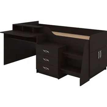 Dětsný nábytek Max-i Dětská postel LOUISE 90 x 200 cm, s psacím stolem a komodou Zvolte barvu:: wenge