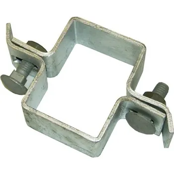 Příslušenství pro plot Objímka průběžná pro sloupek bez děr | obdélníkový profil 60 × 40 mm | pozinkovaná