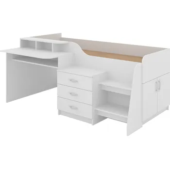 Dětská postel Max-i Dětská postel LOUISE 90 x 200 cm, s psacím stolem a komodou Zvolte barvu:: bílá