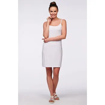 Dámské šaty Jednoduché bílé dámské šaty na ramínka 7174 velikost 2XL