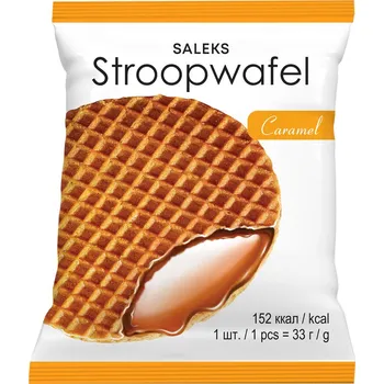 Saleks absolut, LLC, Ukrajina, Poltava region, Kremenchuk 144, Lesia Ukrainka ave Stroopwafel - Oplatky s náplní - karamel 33 g