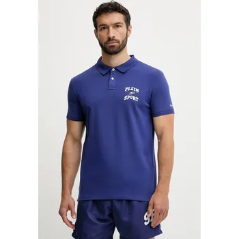 Polo tričko PLEIN SPORT pánské, tmavomodrá barva, s potiskem, PS25MPL01 59X, vel. XXL