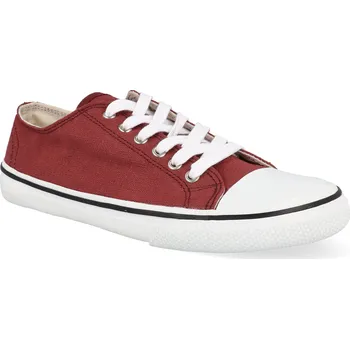 Dámská obuv Barefoot dámské plátěnky Bohempia - Herlik Burgundy-white vínové Velikost: 38