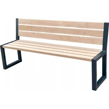 Zahradní lavice dřevěná zahradní lavice z masivního dřeva Commodus 180 s opěradlem a područkou natural Ratan