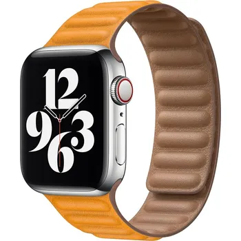 Řemínek na hodinky DEVIA Řemínek Apple Watch 42 / 44 / 45 / 49mm kůže oranžovo-hnědý