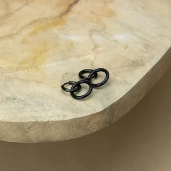 Náušnice Náušnice Duo černé Barva: Béžová