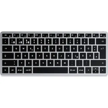 Klávesnice Satechi Slim X1 Mini Bluetooth® klávesnice německá, QWERTZ antracitová tlačítka multimédií, s podsvícením