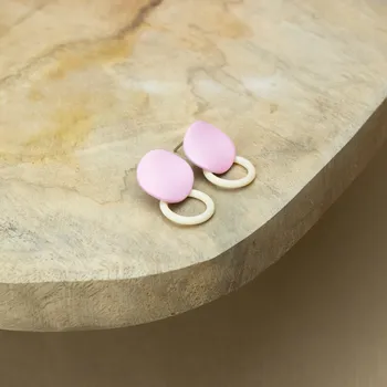 Náušnice Náušnice Lentilky - růžová Barva: Béžová