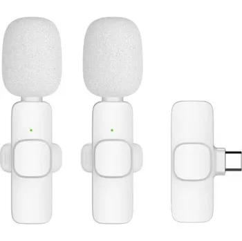 Mikrofon MG | MG K1 Wind bezdrátový lavalier mikrofon USB-C 2ks, bílý
