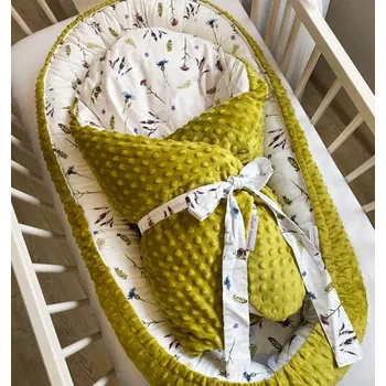 Hnízdečko pro miminko Harmonia Sada do postýlky 80 x 80 cm Olivová Louka