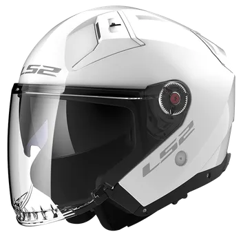 Helma na motorku LS2 OF603 INFINITY II SOLID GLOSS WHITE-06 M