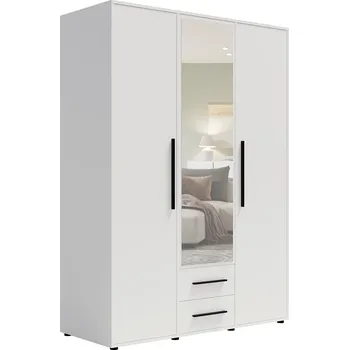 Šatní skříň MAXIONE b | šatní skříň SZ3D2SZ MX-12 se zrcadlem | 150 cm | bílá mat