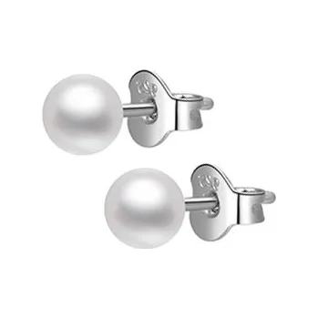 Náušnice NUBIS® Stříbrné náušnice s pravými perličkami - NB-3802