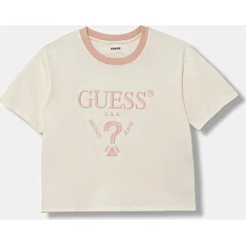 Chlapecké tričko Dětské bavlněné tričko Guess béžová barva, J5YI44 I3Z14 J5YI44.I3Z14.9BYA 01X, vel. 105-112