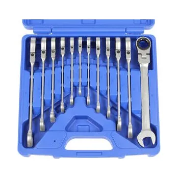 Klíče Condor očkoploché ráčnové 8 - 19 mm, výkyvné, sada 12 dílů