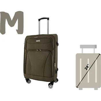 ORLACS 6004 Cestovní kufr M – více barev | 360° kolečka | Textilní materiál Barva: Hnědá