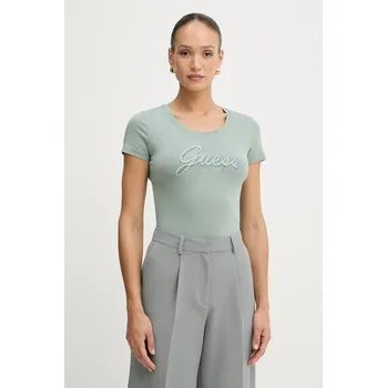 Tričko Guess dámské, zelená barva, W5YI46 J1314 W5YI46.J1314 97X, vel. XL