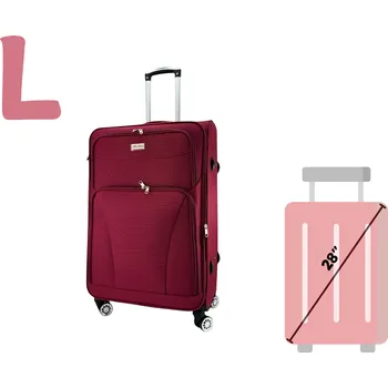 ORLACS 6004 Cestovní kufr sada – červená barva | 360° kolečka | Textilní materiál Velikost: Velký (L)