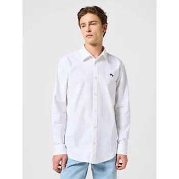 Pánská noční košile Pánská košile WRANGLER LS SHIRT WHITE OXFORD 112350485 Velikost: XL Tričko zdarma při nákupu nad 3000,-!