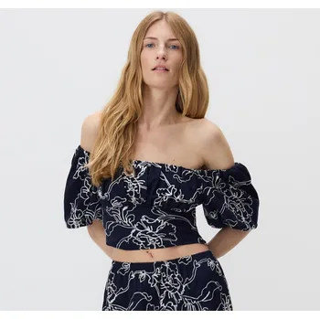 Dámské oblečení Reserved - Halenka s výšivkou - tmavomodrá - 544GA-59X - 544GA-59X-M