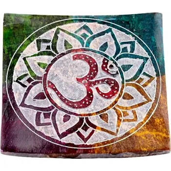 Stojánek z mastku na vonné tyčinky Symbol Óm 7,5 x 7,5 cm