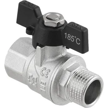Ventil Kulový ventil BLACK 1/2" MF Motýl PN50 185°C PLNOPRŮTOK DRB11