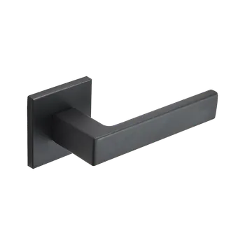 Dveřní kování Kuchinox Klika KVADRATO hranatá rozeta - černá - (komplet 2 ks)