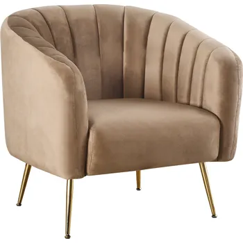 Obývací pokoj Tempo Kondela Designové křeslo, hnědá Velvet látka/gold chrom-zlatý, BAGY