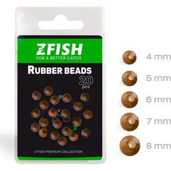 ZFISH Gumové korálky Rubber Beads 20ks, Průměr, 8mm