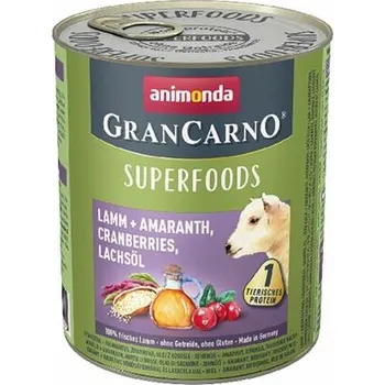Pro psa 12ks GRANCARNO Superfoods jehněčí,amarant,brusinky,los.olej 800g pro psy