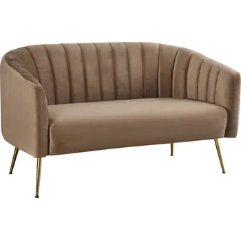 Pohovka Tempo Kondela Designový 2-sed, hnědá Velvet látka/gold chrom-zlatý, BAGY