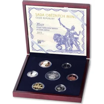 Sada oběžných mincí Česká republika 2013 - 20 let ČNB a české měny - Proof /dřevěná etue/