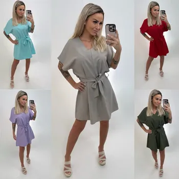 Dámské šaty Šaty na zavazování QUEEN Barva: Khaki