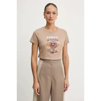 Pánské tričko Bavlněné tričko Guess W5YI32.K9RM1 hnědá 84X, vel. M