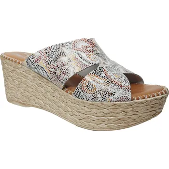 Dámské pantofle Marila 1722 dámské pantofle na klínu bílá mix Barva: Mix, Velikost: 41