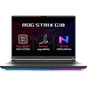 Notebook ASUS NTB ROG Strix G18 (G815LR-NEBULA002W), Ultra9 275HX, 18" 2560x1600, 32GB, 1TB SSD, RTX 5070, W11 Home, Eclipse Gray