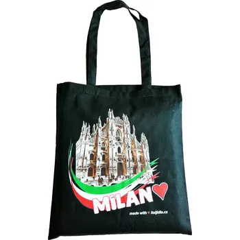 Nákupní taška Plátěná Nákupní Taška Černá Milano Itálie