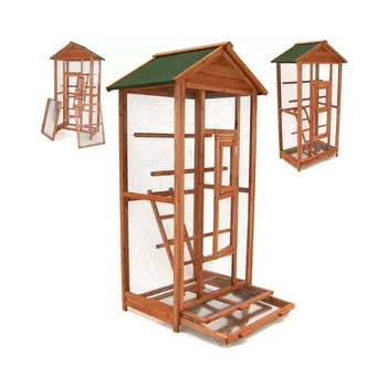 Voliéra pro ptáky LISA - velikost L - masivní jedlové dřevo, 85x60x160cm.