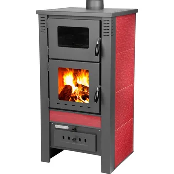 Krbová kamna Strend Pro Sporák Pro TAURUS Ceramic, červený, 12 kW, 120 mm, s troubou