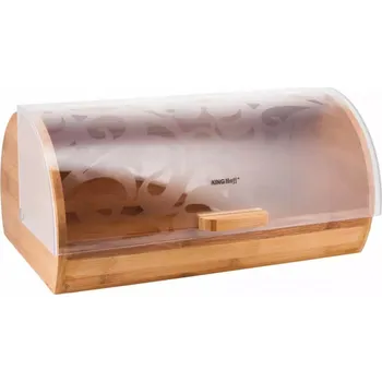 chlebník OVÁLNÝ CHLEBNÍK BAMBUS AKRYL ZÁSOBNÍK NA PEČIVO CHLÉB ROHLÍKY KINGHOFF