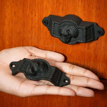 Karnevalový kostým Výprodej Litinová úchytka Psí hlava, 90 mm – rustikální madlo na nábytek - Outlet