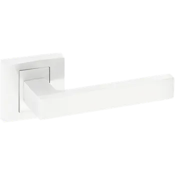 Dveřní kování Kuchinox Klika QUBIK II hranatá rozeta - bílá - (komplet 2 ks)