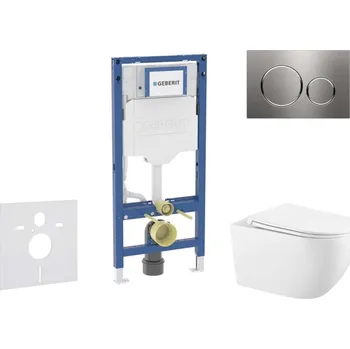 GEBERIT - Duofix Set předstěnové instalace, klozetu Gaia a sedátka softclose, tlačítko Sigma20, nerez SANI11CA6102B