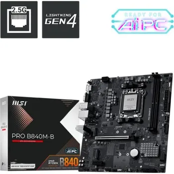 Základní deska MSI MB Sc AM5 PRO B840M-B, AMD B840, 2xDDR5, 1xHDMI, 1xVGA, mATX