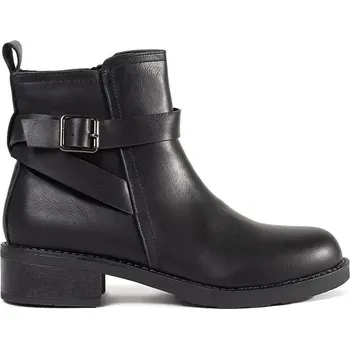 Dámské polobotky Praktické dámské černé kotníkové boty bez podpatku 37